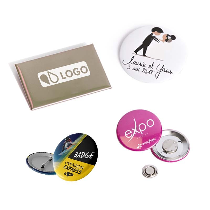 50.00000 Badges Rectangulaires Logotés - 80 x 54 mm - Easyflyer